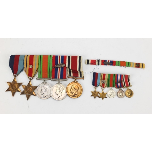 266 - World War II British Military medal group, including Faithful Service medal awarded to LESLIEM.APPS.... 