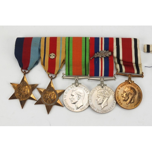 266 - World War II British Military medal group, including Faithful Service medal awarded to LESLIEM.APPS.... 