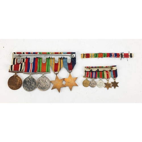 266 - World War II British Military medal group, including Faithful Service medal awarded to LESLIEM.APPS.... 