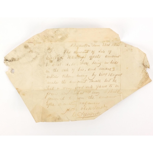 173 - 19th century postal history letter with Hadleigh penny post stamp, dated Ju 23 1840