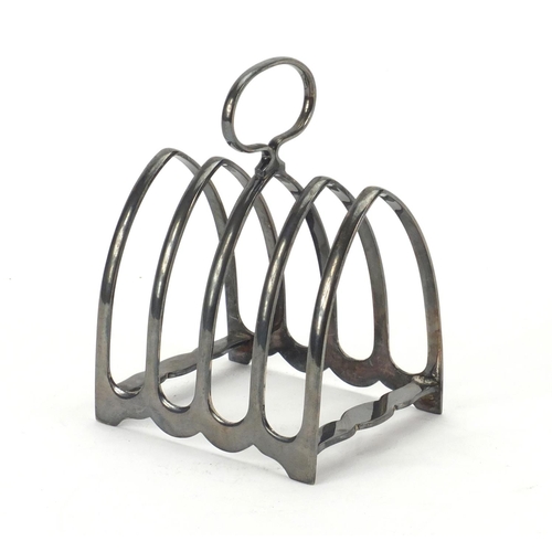 860 - Silver four slice toast rack, HA Sheffield 1932, 9.5cm high, approximate weight 106.5g