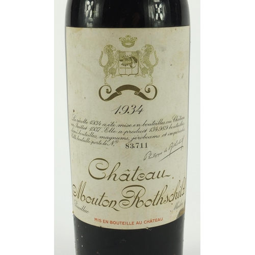 80 - 1934 bottle of Chateuax Mouton Rothschild red wine