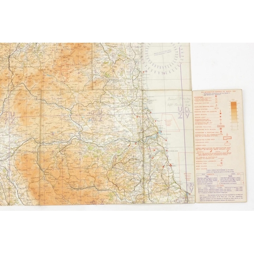 315 - Eleven British Military World War II Royal Air Force addition pilots maps, for official use only, po... 