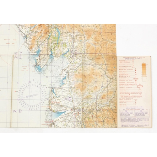 315 - Eleven British Military World War II Royal Air Force addition pilots maps, for official use only, po... 