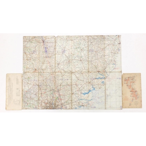 315 - Eleven British Military World War II Royal Air Force addition pilots maps, for official use only, po... 