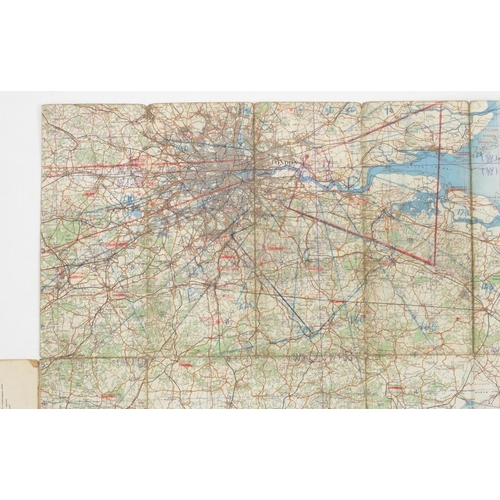 315 - Eleven British Military World War II Royal Air Force addition pilots maps, for official use only, po... 