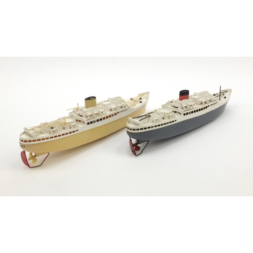 393 - Two scale model boats both boxed, comprising Tri-ang RMS Pretoria Castle and R.M.S Orcaves, the larg... 