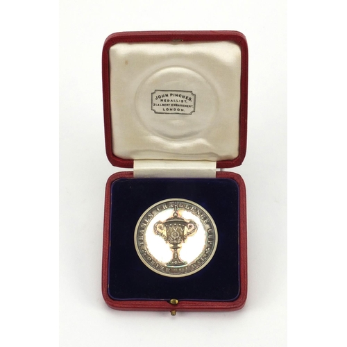 231 - Thames Challenge Cup silver prize medal, awarded to Henley Royal Regatta 1913, dated 1839, housed in... 