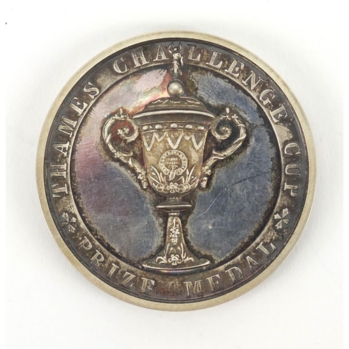 231 - Thames Challenge Cup silver prize medal, awarded to Henley Royal Regatta 1913, dated 1839, housed in... 