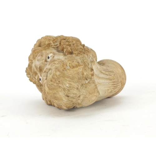 83 - Clay pipe bowl of Bacchus, 6cm high