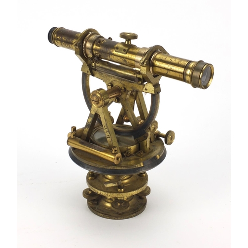 104 - 19th century Military interested brass theodolite by  Troughton and Simms of London, with carrying c... 