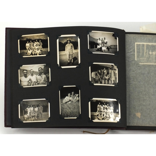 321 - Predominantly World War II black and white photographs including Military, some housed in two albums... 