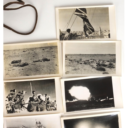 261 - British Military World War II medal group, black and white photographs and binoculars comprising The... 