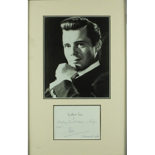 174 - Dirk Bogarde - Hand written Christmas note with black and white photograph and Norte A Venezia poste... 