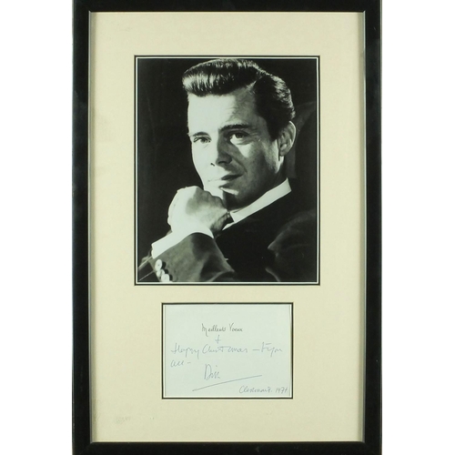 174 - Dirk Bogarde - Hand written Christmas note with black and white photograph and Norte A Venezia poste... 