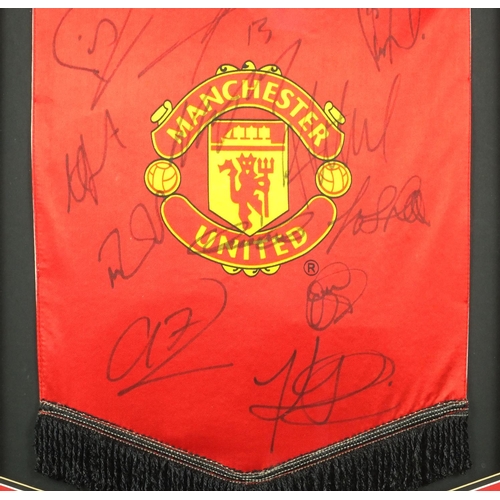 146 - Manchester United 2006/7 Premier League Winners signed pennant, together with a pencil signed limite... 