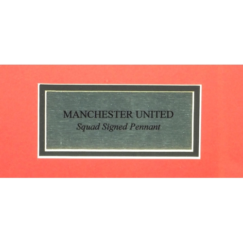 146 - Manchester United 2006/7 Premier League Winners signed pennant, together with a pencil signed limite... 