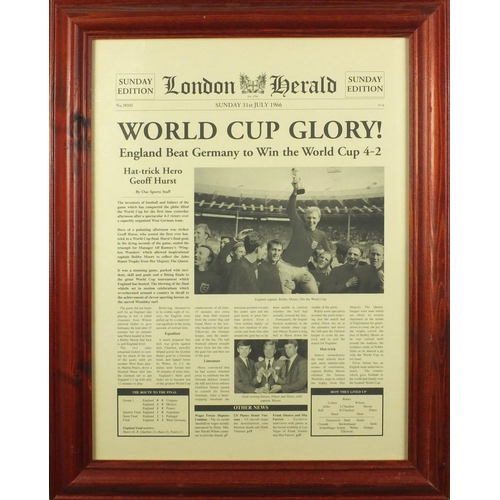 144 - World Cup 1966 ephemera and autographs including a montage signed by Bobby Moore, Bobby Charlton and... 