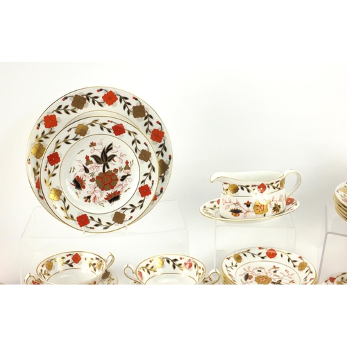 2193 - Royal Crown Derby Asian roses pattern dinner/teaware including coffee cans and saucers, dinner plate... 