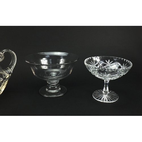 2217 - Cut glassware including a water jug and Stourbridge fruit bowl, the largest 29cm high