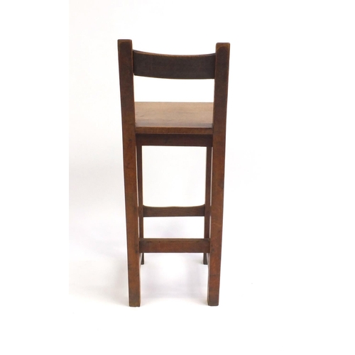 2087 - Arts & Crafts oak clerks chair, 94cm high