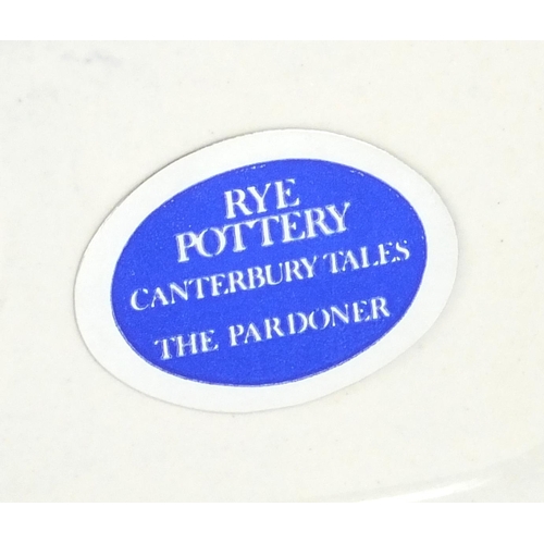 2251 - Four Rye pottery Canterbury Tales figures, each with factory marks to the base, the largest 25cm hig... 