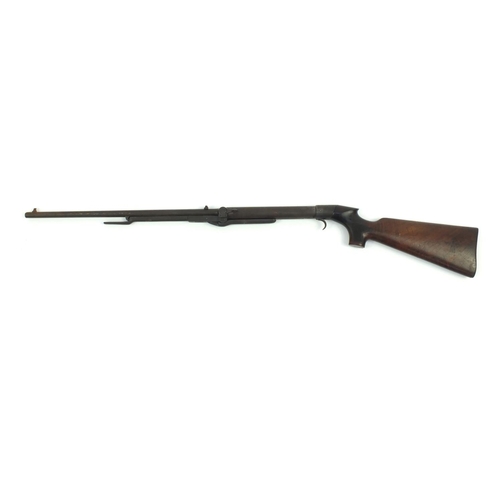 361 - Vintage under leaver air rifle with engraved presentation plaque, presented by the Birmingham Small ... 