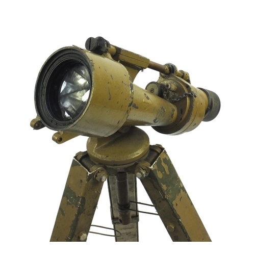 335 - Pair of British Military World War II binoculars by Ross of London, on tripod stand, dated 1942