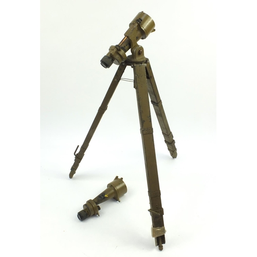 335 - Pair of British Military World War II binoculars by Ross of London, on tripod stand, dated 1942