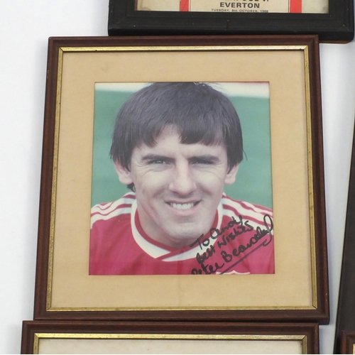 145 - Liverpool Football Club autographs and ephemera including signed team photograph with Mark Lawrenson... 