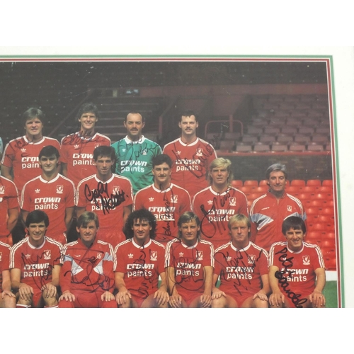 145 - Liverpool Football Club autographs and ephemera including signed team photograph with Mark Lawrenson... 