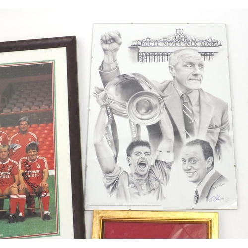 145 - Liverpool Football Club autographs and ephemera including signed team photograph with Mark Lawrenson... 