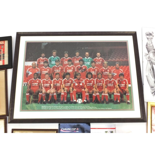 145 - Liverpool Football Club autographs and ephemera including signed team photograph with Mark Lawrenson... 