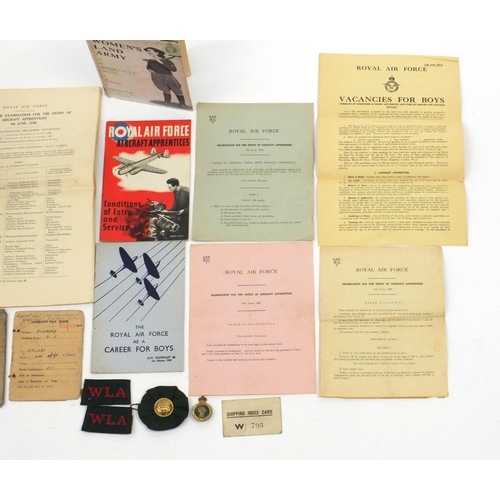 327 - British Military Militaria including The Woman's Land Army hardback book published 1944, Artists Rif... 