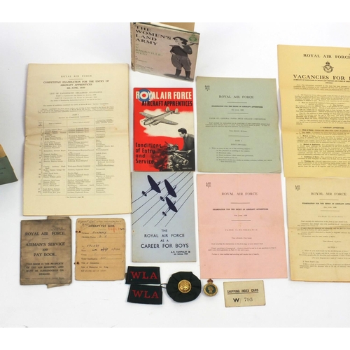 327 - British Military Militaria including The Woman's Land Army hardback book published 1944, Artists Rif... 