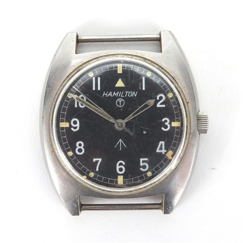 308 - Military interest Hamilton wristwatch with luminous hands, numbered 5323-8290 W10-6645-99 7499-73 to... 