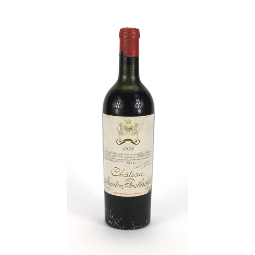 80 - 1934 bottle of Chateuax Mouton Rothschild red wine