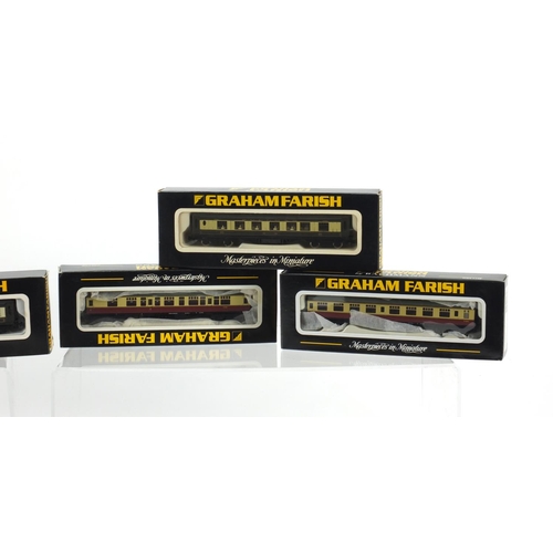 429 - Eleven Graham Farish N gauge model railway coaches, all boxed including models 0646, 0656 and MK3-75... 