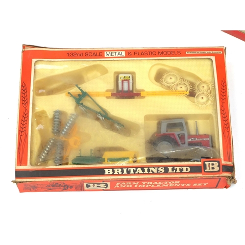 440 - Two Britain's Autoway tractor sets, both boxed, including tractor with implements 9592 and Massey Fe... 