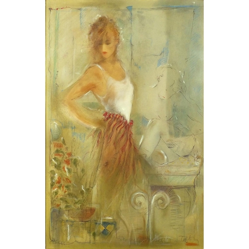 1264 - Janet Treby -  Study of Dances, pencil signed limited edition lithograph, framed, 79cm x 51cm exclud... 