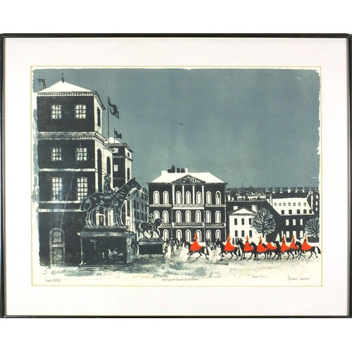 1259 - Robert Tavener - Horse Guards Parade No.3 Winter, pencil signed artist proof lithograph, mounted and... 