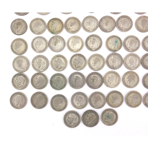 2574 - British pre decimal pre 1947 coins including six pence's and shillings, approximate weight 301.0g