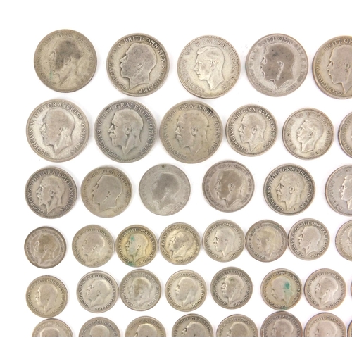 2574 - British pre decimal pre 1947 coins including six pence's and shillings, approximate weight 301.0g