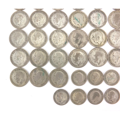 2574 - British pre decimal pre 1947 coins including six pence's and shillings, approximate weight 301.0g