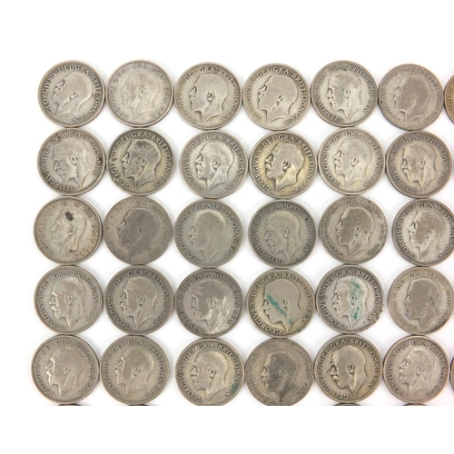 2574 - British pre decimal pre 1947 coins including six pence's and shillings, approximate weight 301.0g