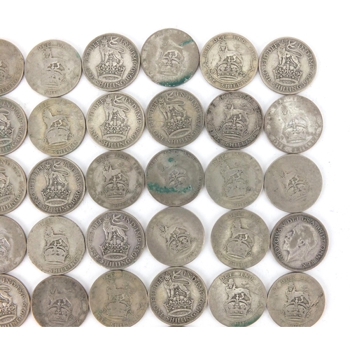 2574 - British pre decimal pre 1947 coins including six pence's and shillings, approximate weight 301.0g