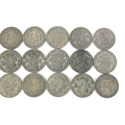 2571 - British pre decimal pre 1947 half crowns, approximate weight 276.0g