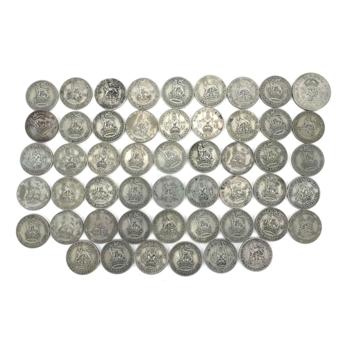 2571 - British pre decimal pre 1947 half crowns, approximate weight 276.0g