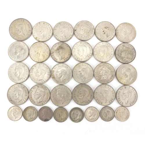 2589 - British pre decimal pre 1947 coins including two shillings, half crowns and six pence's, approximate... 