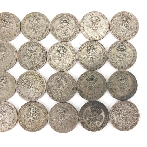 2590 - British pre decimal pre 1947 two shillings, approximate weight 266.0g